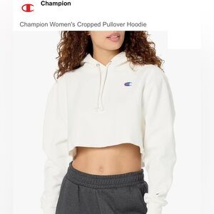 Cropped Reverse Weave Pullover Hoodie oversized fit drop shoulder, femme, cutoff